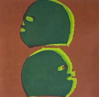 Lucha (Green on Orange) by V. Maldonado